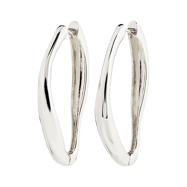 Dune Large Silver Plated Hoops