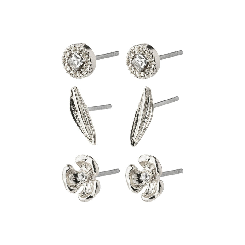 Echo Silver Plated Crystal Earring Set