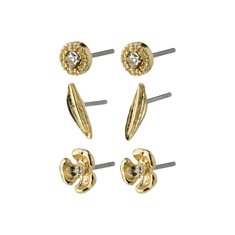 Echo Gold Plated Crystal Earring Set
