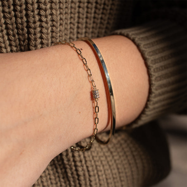 Gold Plated Cubic Zirconia Rondelle Bracelet