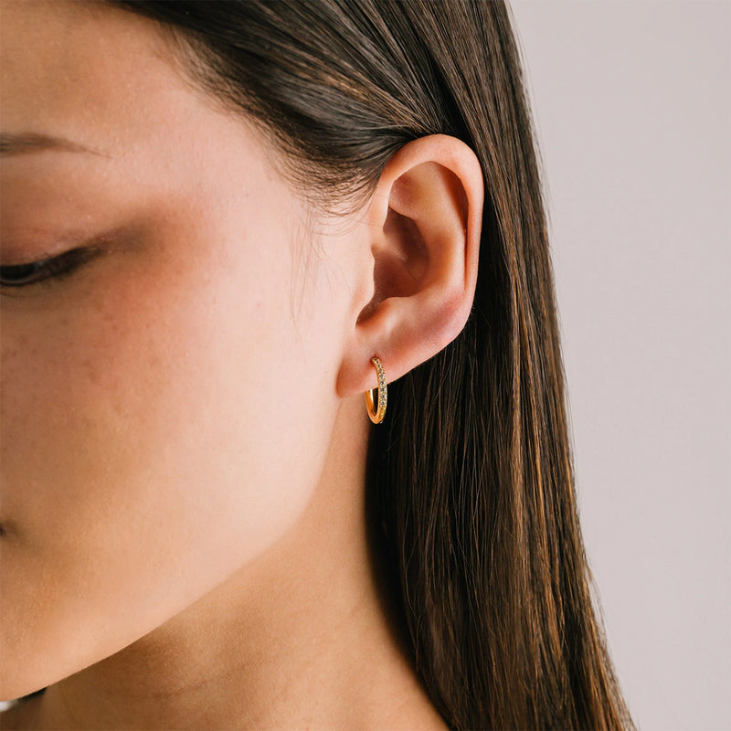 Gold Evie 15mm Huggie Hoop Earrings