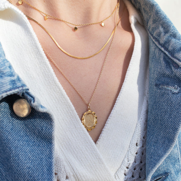 Fine Herringbone Gold Necklace