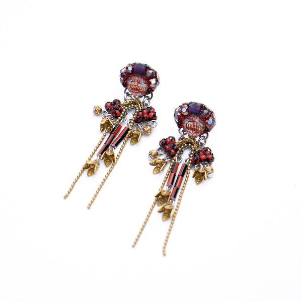 Noble Wine Set, Flame Earrings