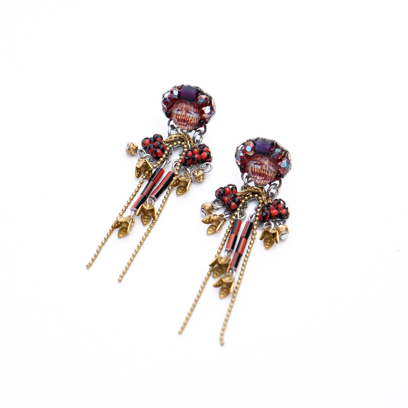 Noble Wine Set, Flame Earrings