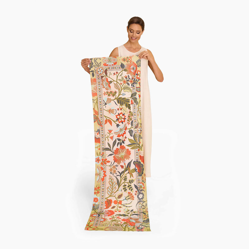 Folky Floral Cotton Scarf