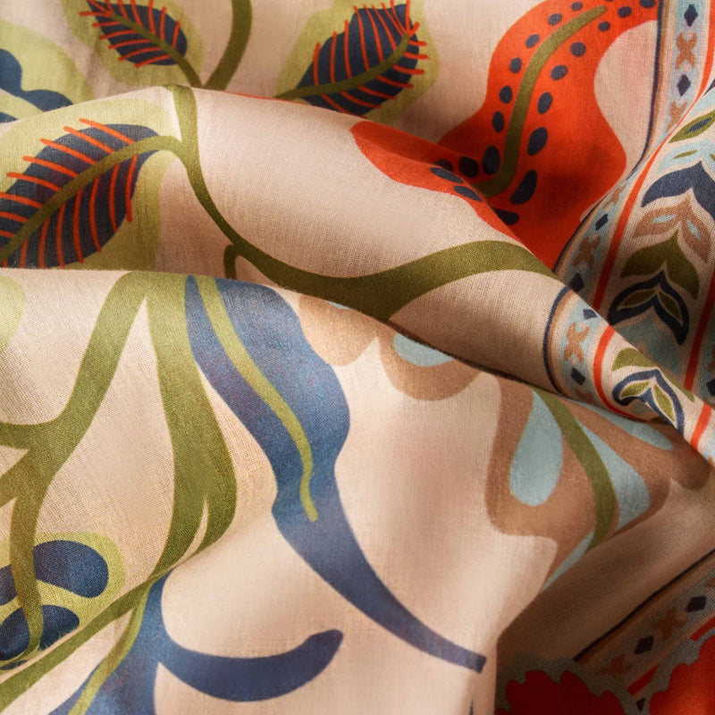 Folky Floral Cotton Scarf