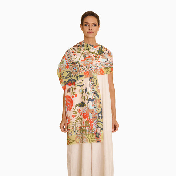 Folky Floral Cotton Scarf