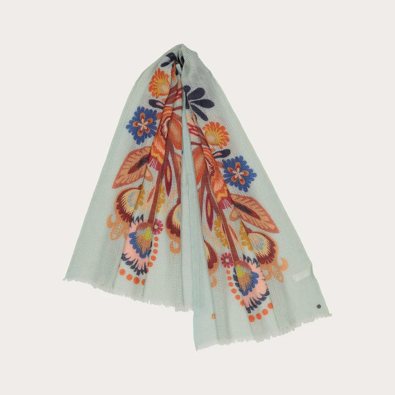 Floral Stole With Lace Pattern