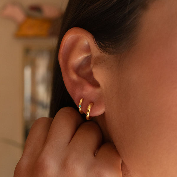 Gold Vermeil Finely Hammered Hoops