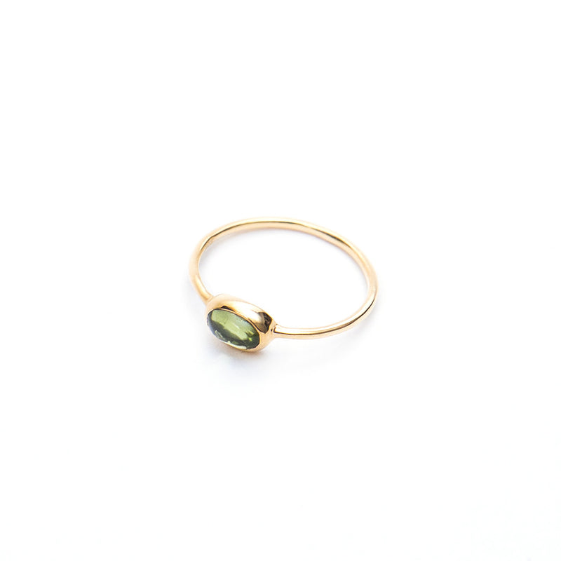 Gold Plated Peridot Oval Ring