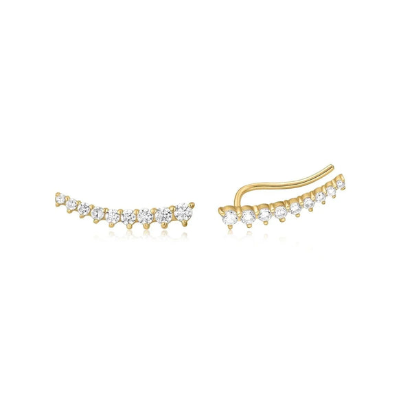 Gold Plated Graduated CZ Bar Ear Crawl