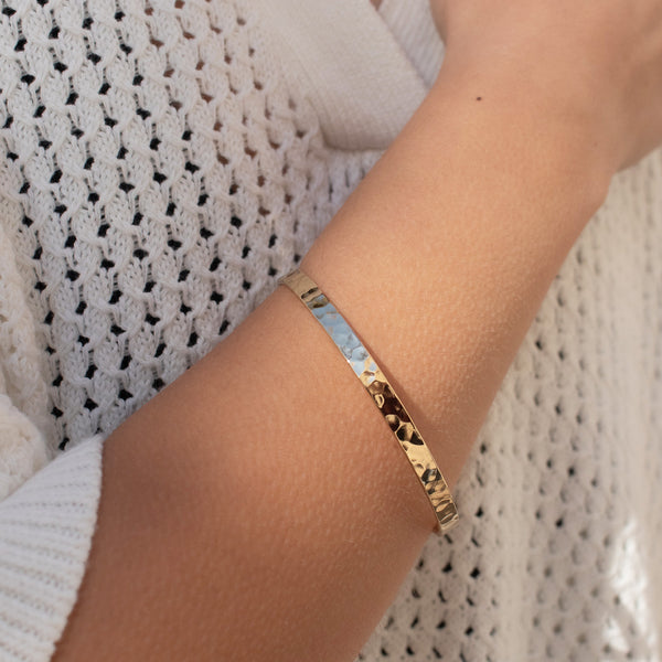 Gold Plated Hammered Bangle