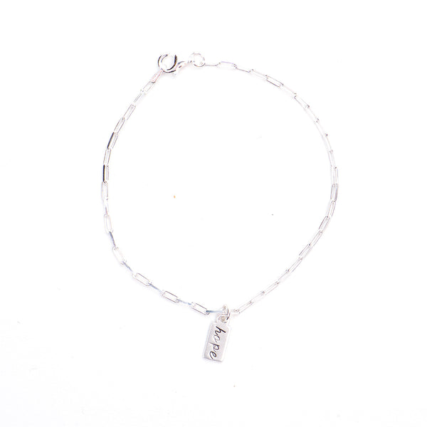 Silver Tiny Tag Bracelet