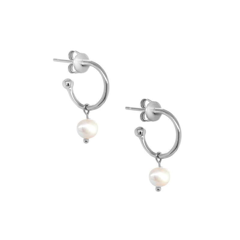 Gold Plated Pearl Hoops