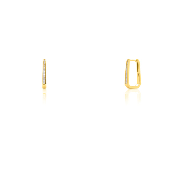 CZ Geometric Huggies
