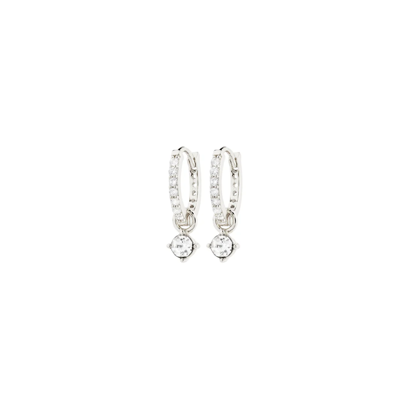 Joa Silver Plated Crystal Hoops