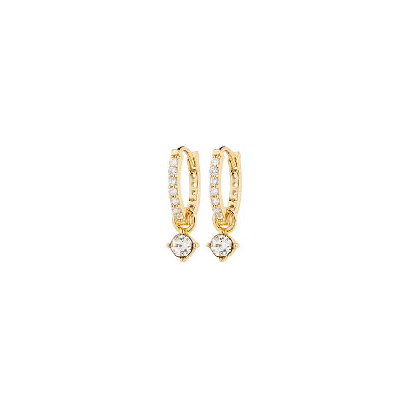 Joa Gold Plated Crystal Hoops