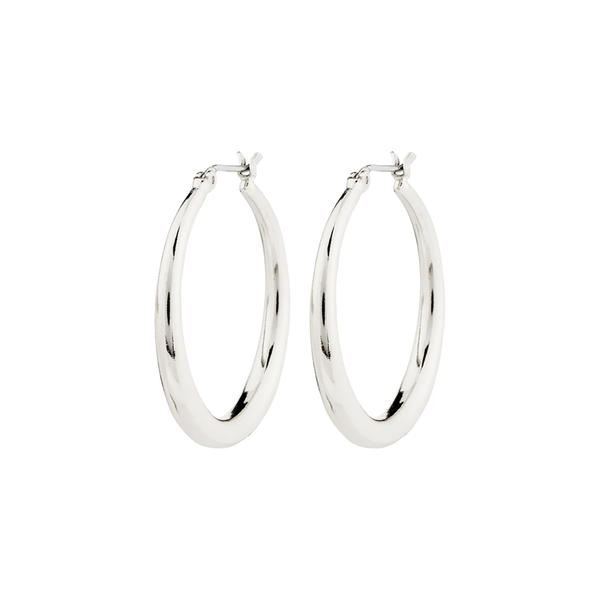 Jorun Medium Silver Plated Hoops