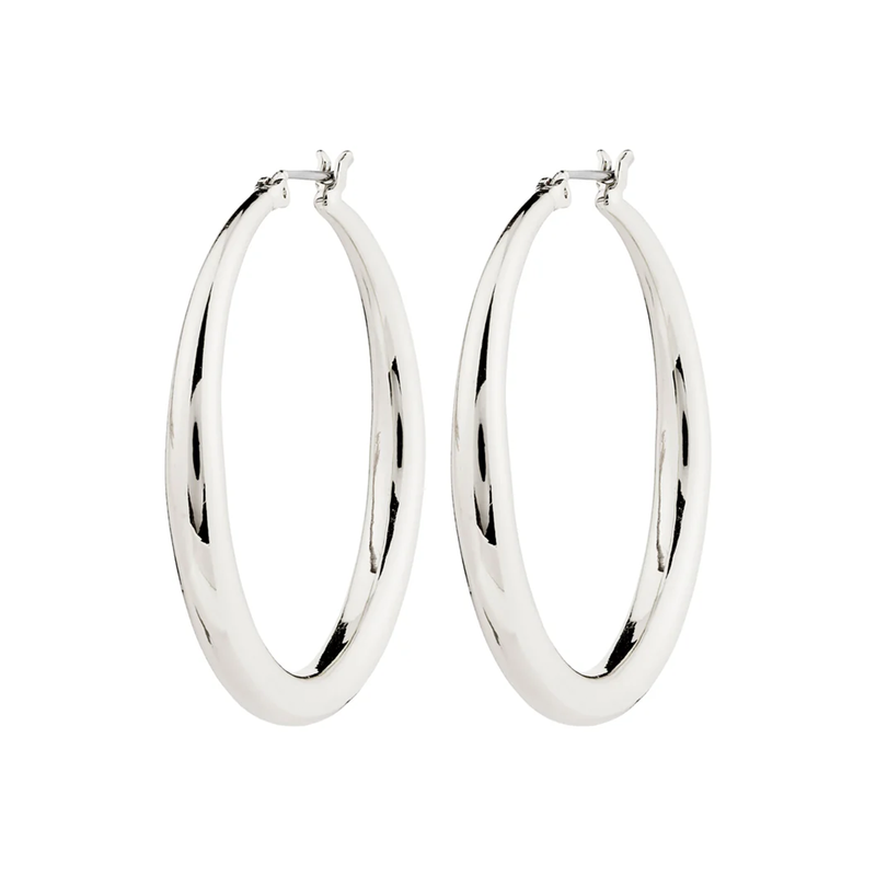 Jorun Large Silver Plated Hoops