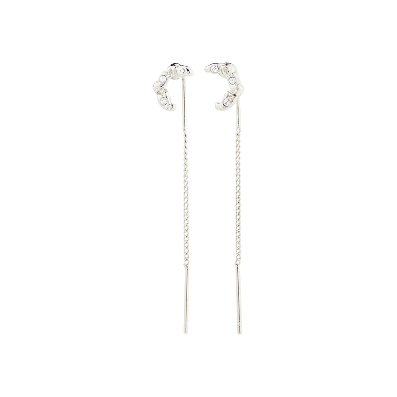 Kora Silver Plated Moon Chain Earrings