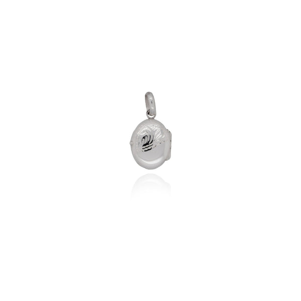 Half Engraved Oval Locket Pendant