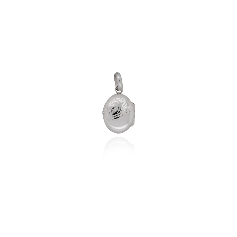 Half Engraved Oval Locket Pendant