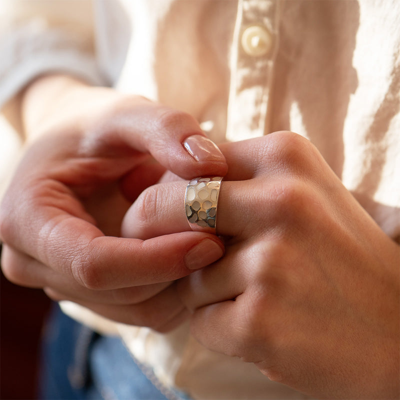 Silver Mother of Pearl Dome Shell Ring