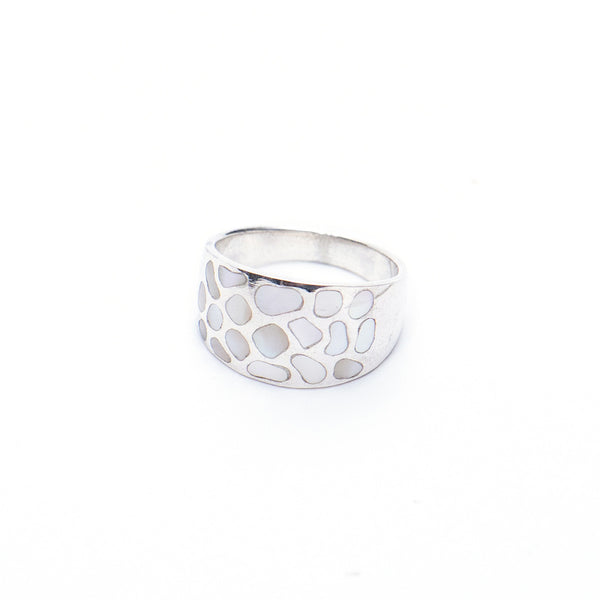 Silver Mother of Pearl Dome Shell Ring