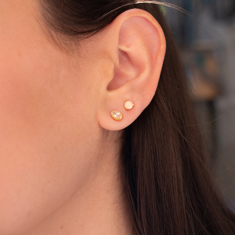 Gold Vermeil Medium Opal Prong Set Studs