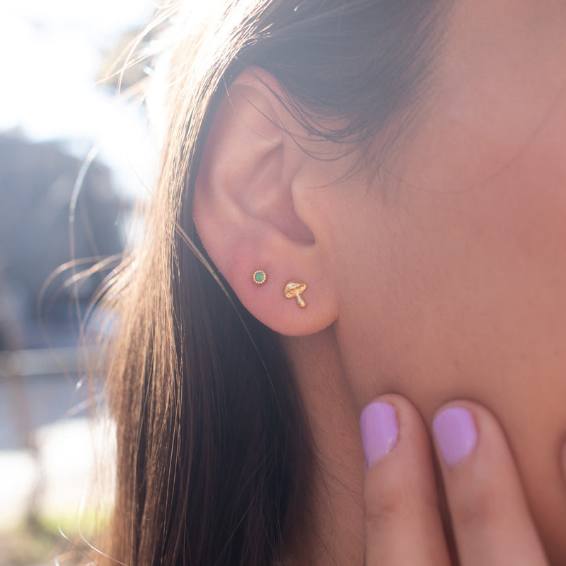 Gold Vermeil Shroom Studs