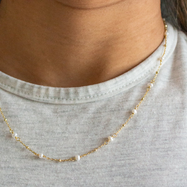 Gold Vermeil Pearl Necklace
