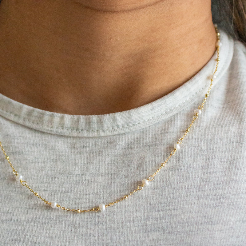 Gold Vermeil Pearl Necklace