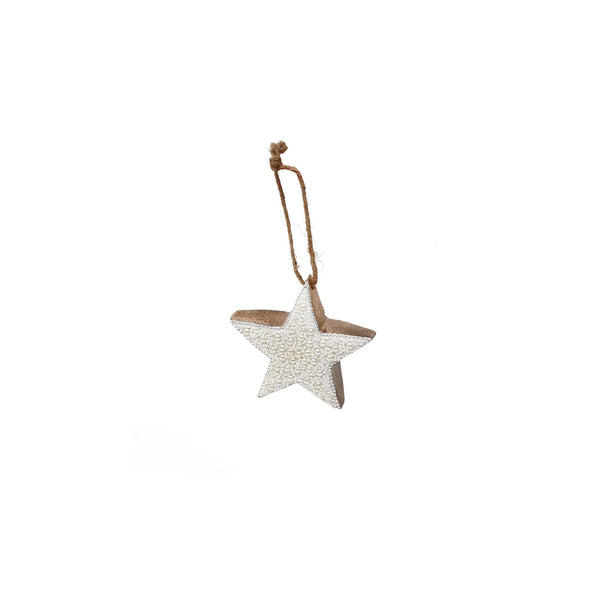 Pearl Star Wooden Ornament