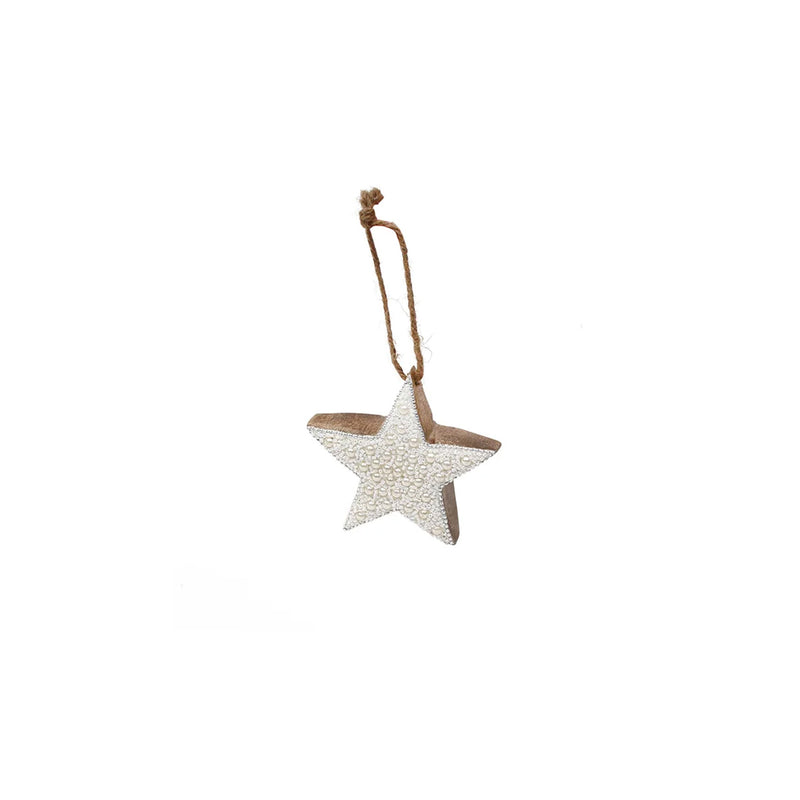 Pearl Star Wooden Ornament