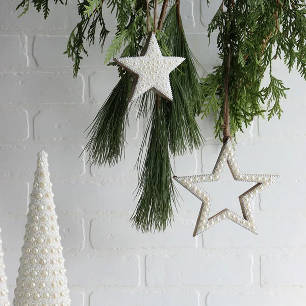 Pearl Star Wooden Ornament