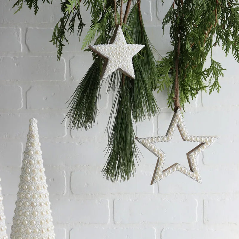Pearl Star Wooden Ornament