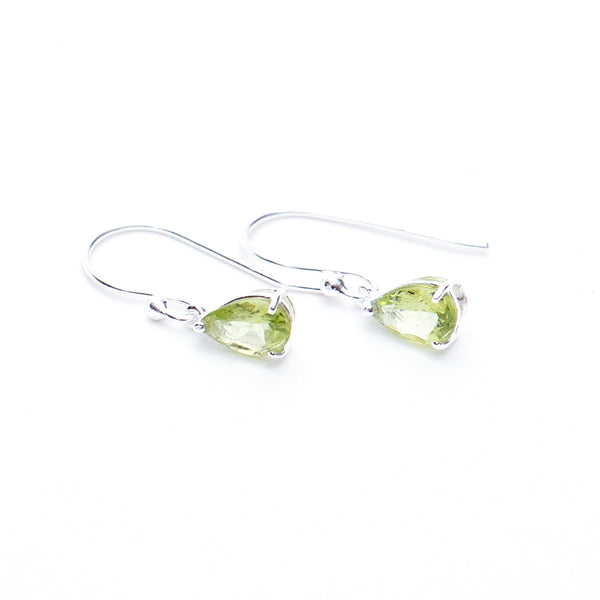 Peridot Silver Teardrop Earrings