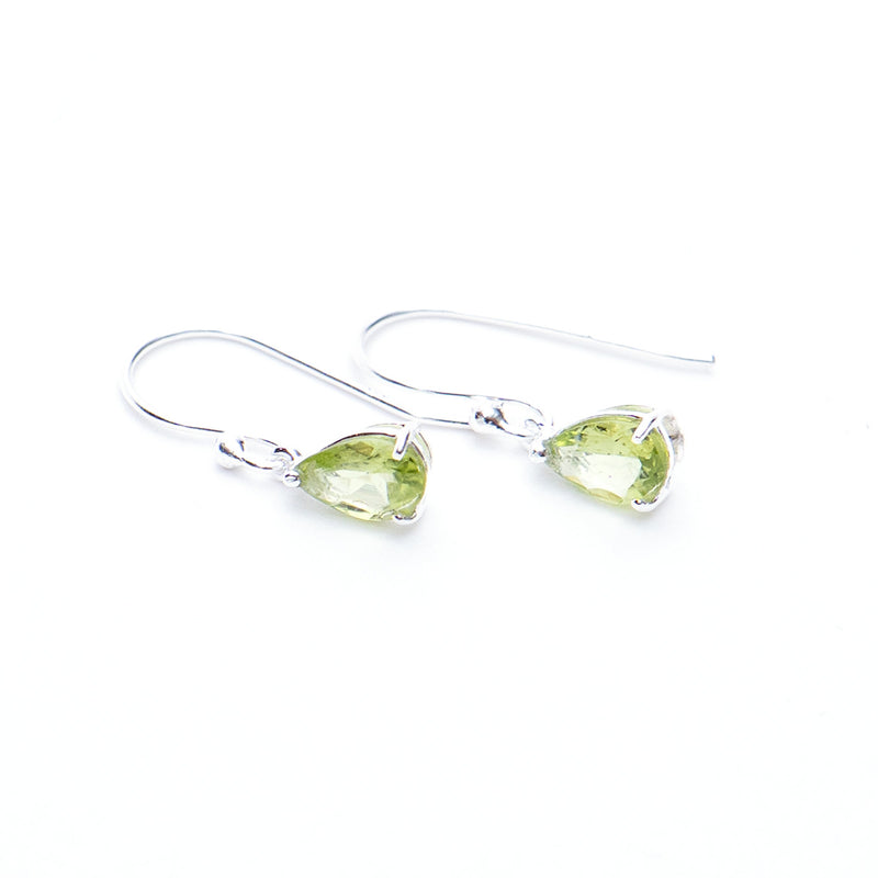 Peridot Silver Teardrop Earrings