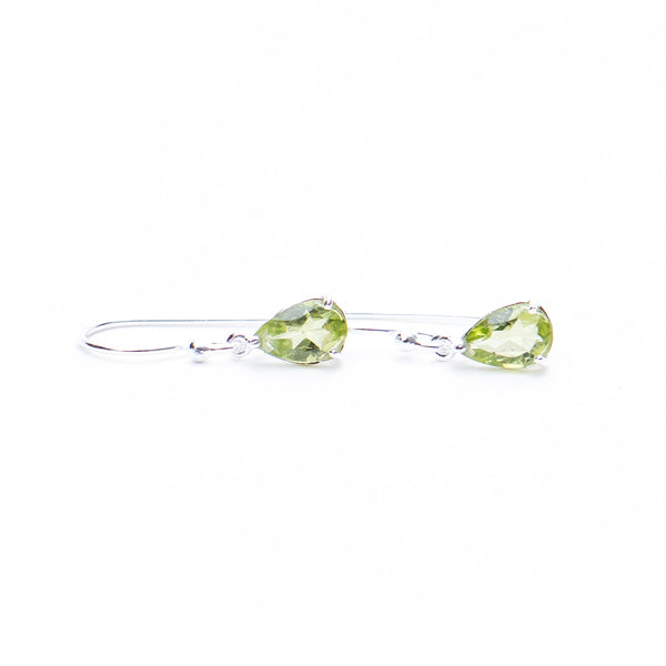Peridot Silver Teardrop Earrings