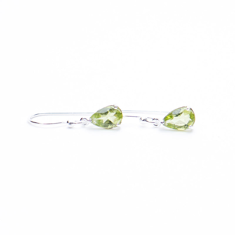 Peridot Silver Teardrop Earrings