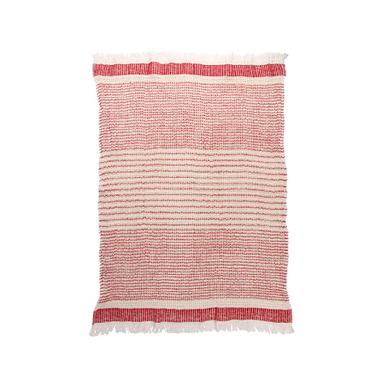 Pin Stripe Jumbo Waffle Fringe Towel