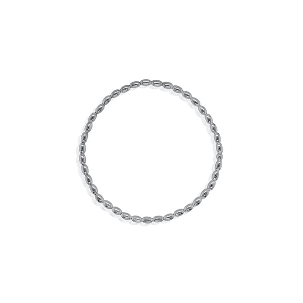 Sterling Silver Rice Bead Stretch Bracelet