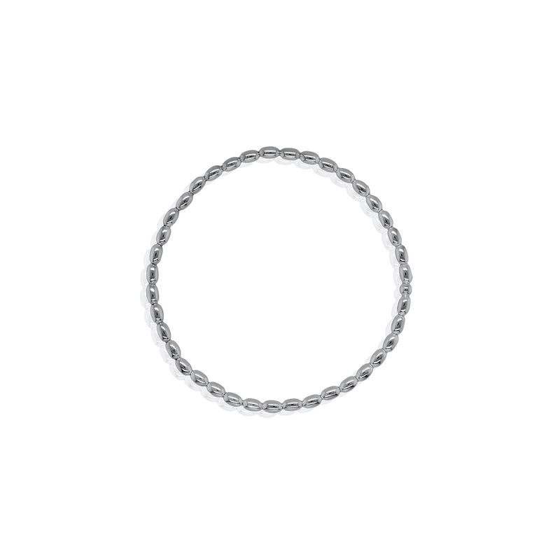 Sterling Silver Rice Bead Stretch Bracelet