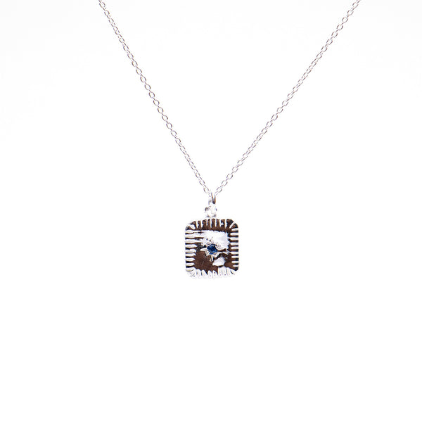 September Square Birthstone Necklace