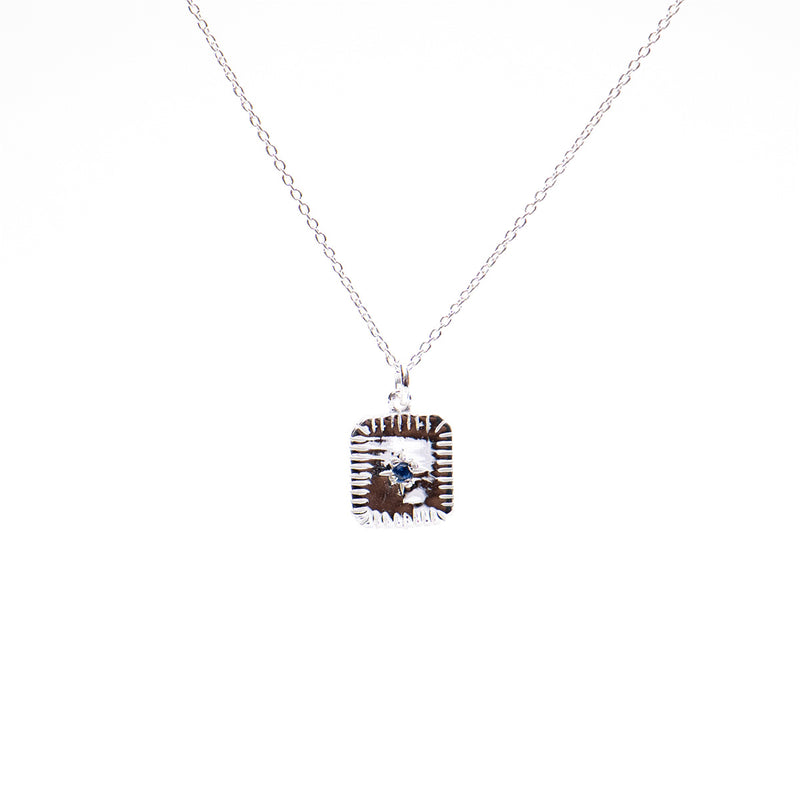 September Square Birthstone Necklace