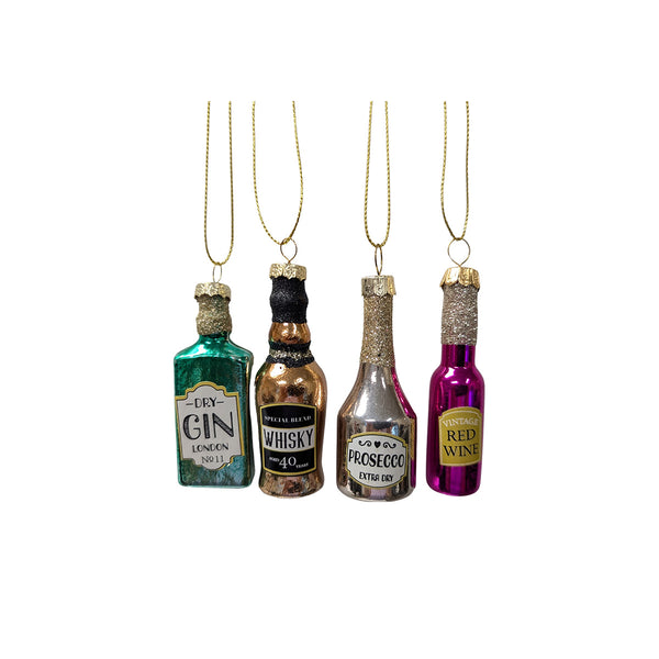 Set of Mini Liquor Bottle Ornaments