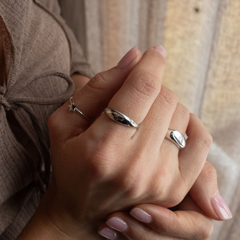 Silver Thin Dome Ring