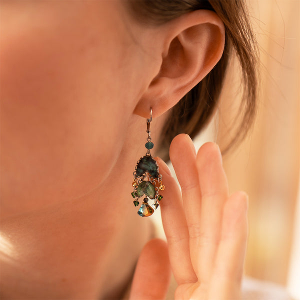 Emerald Reflection Set, Silvenia Earrings