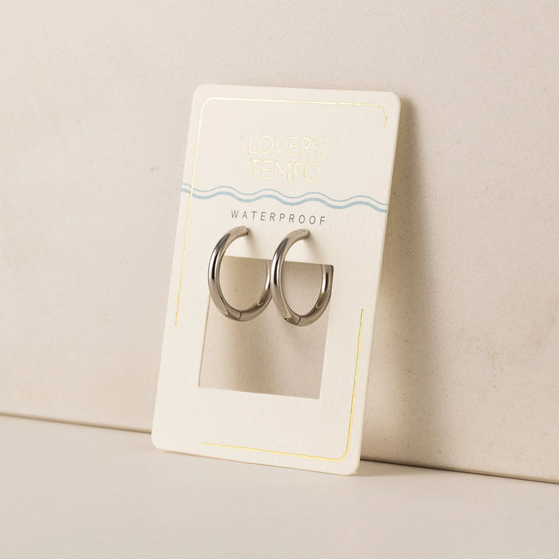 Silver 20mm Tube Hoop Earrings