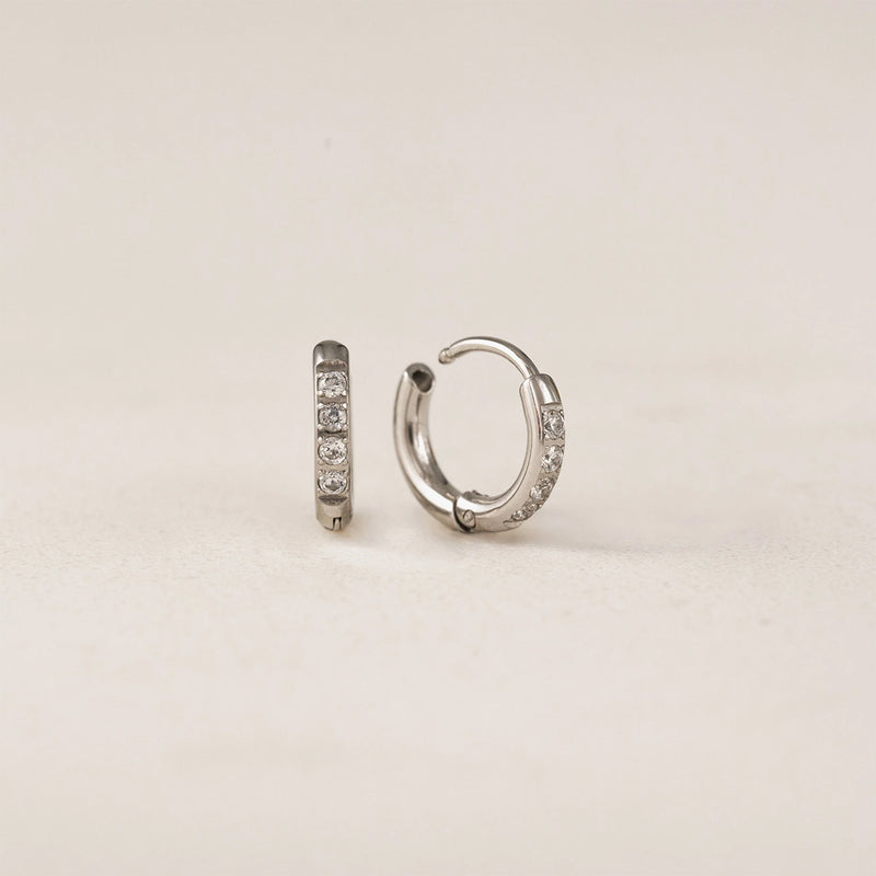 Silver Evie 10mm Huggie Hoop Earrings